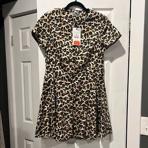 Zara Animal Print Button-Up Blouse